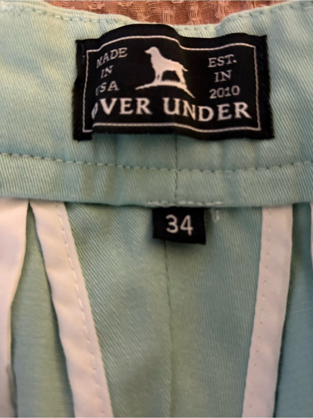 Men's Mint Flat Front Casual Shorts - Picture 4 of 4